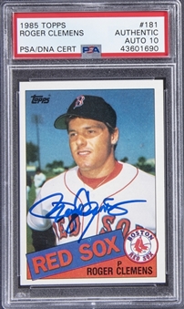 1985 Topps #181 Roger Clemens Signed Rookie Card - PSA AUTHENTIC, PSA/DNA 10